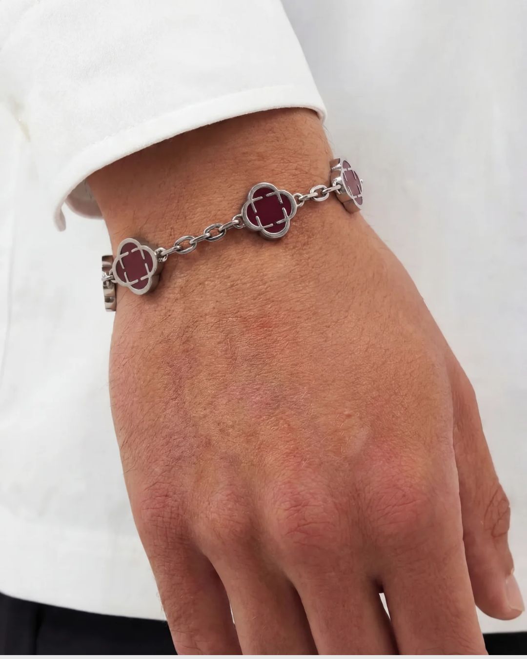 Akaardin® Charm Bracelet | Burgundy Red Silver