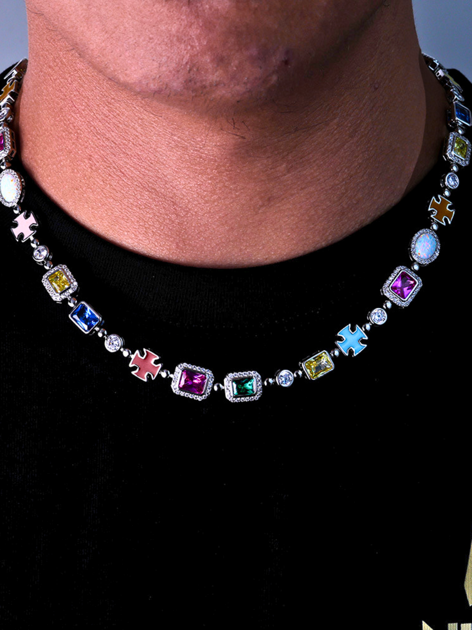 Gemstone Necklace I Silver