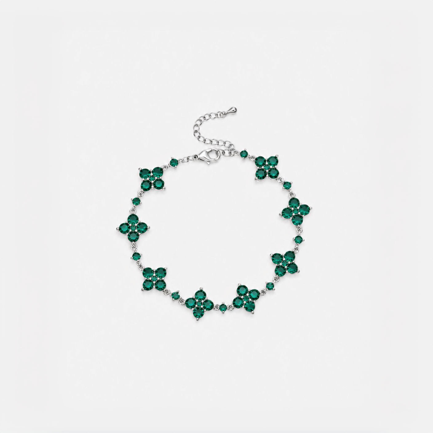 Akaardin® Fortuna Bracelet | Green Stone Silver
